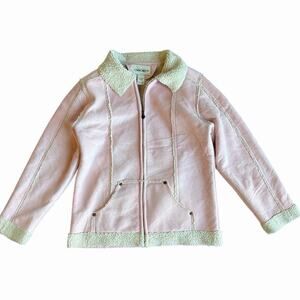 Vintage Y2K Cherokee Pink Faux Suede Fur Lined Jacket Women's Size Small